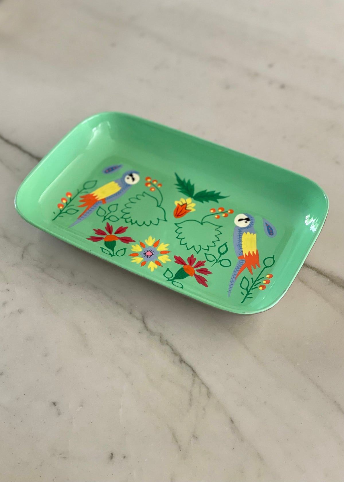 Tablett 'Papagei' Hellgrün