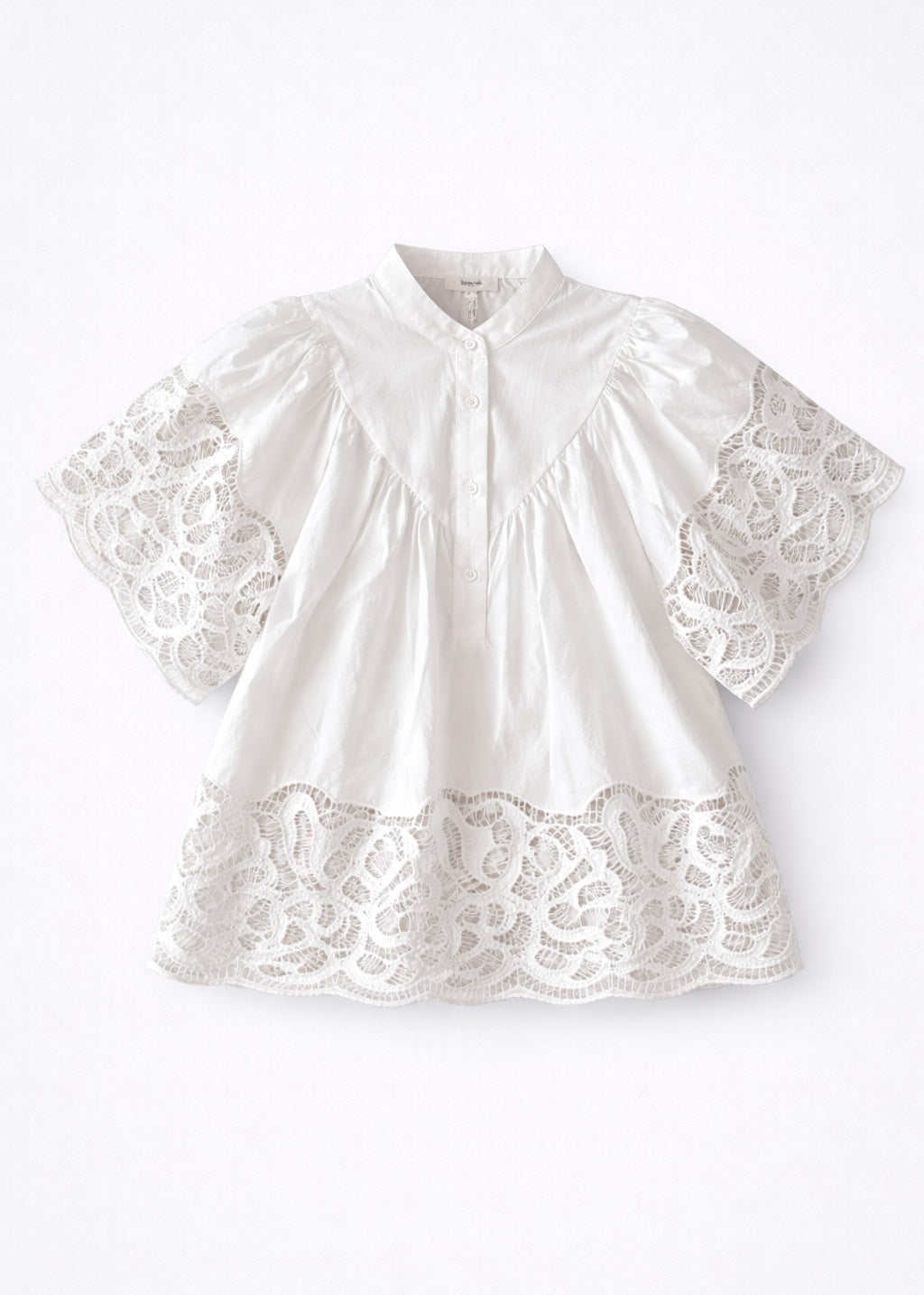 Bluse mit Sangallo Spitze