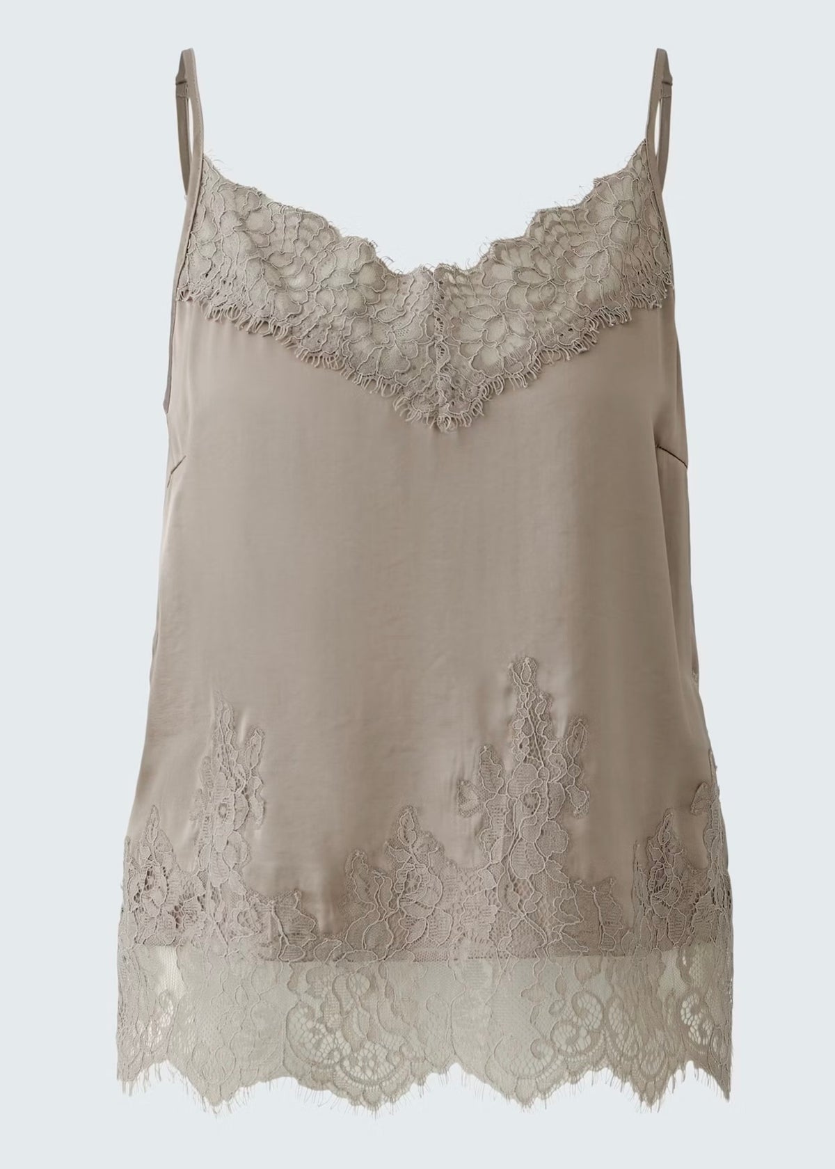 Trägertop mit Spitze 'Taupe'