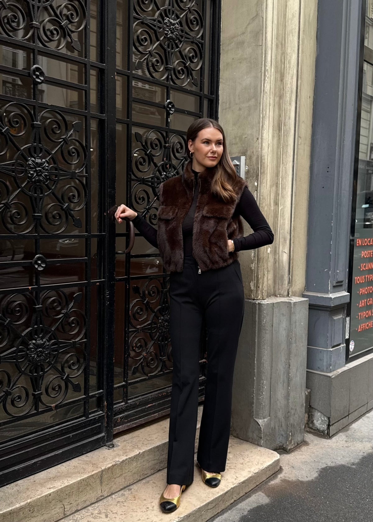 Weste aus Fake-Fur 'Braun'