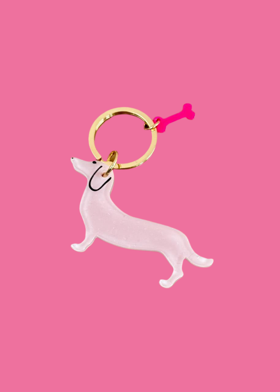 Schlüsselanhänger 'Dackel' Rosa