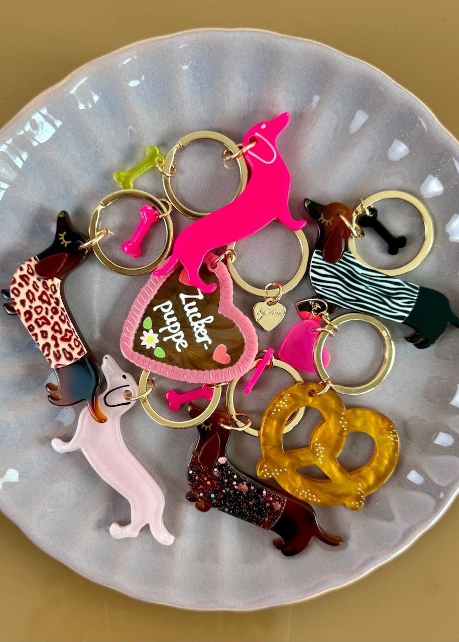 Schlüsselanhänger 'Dackel' Zebra