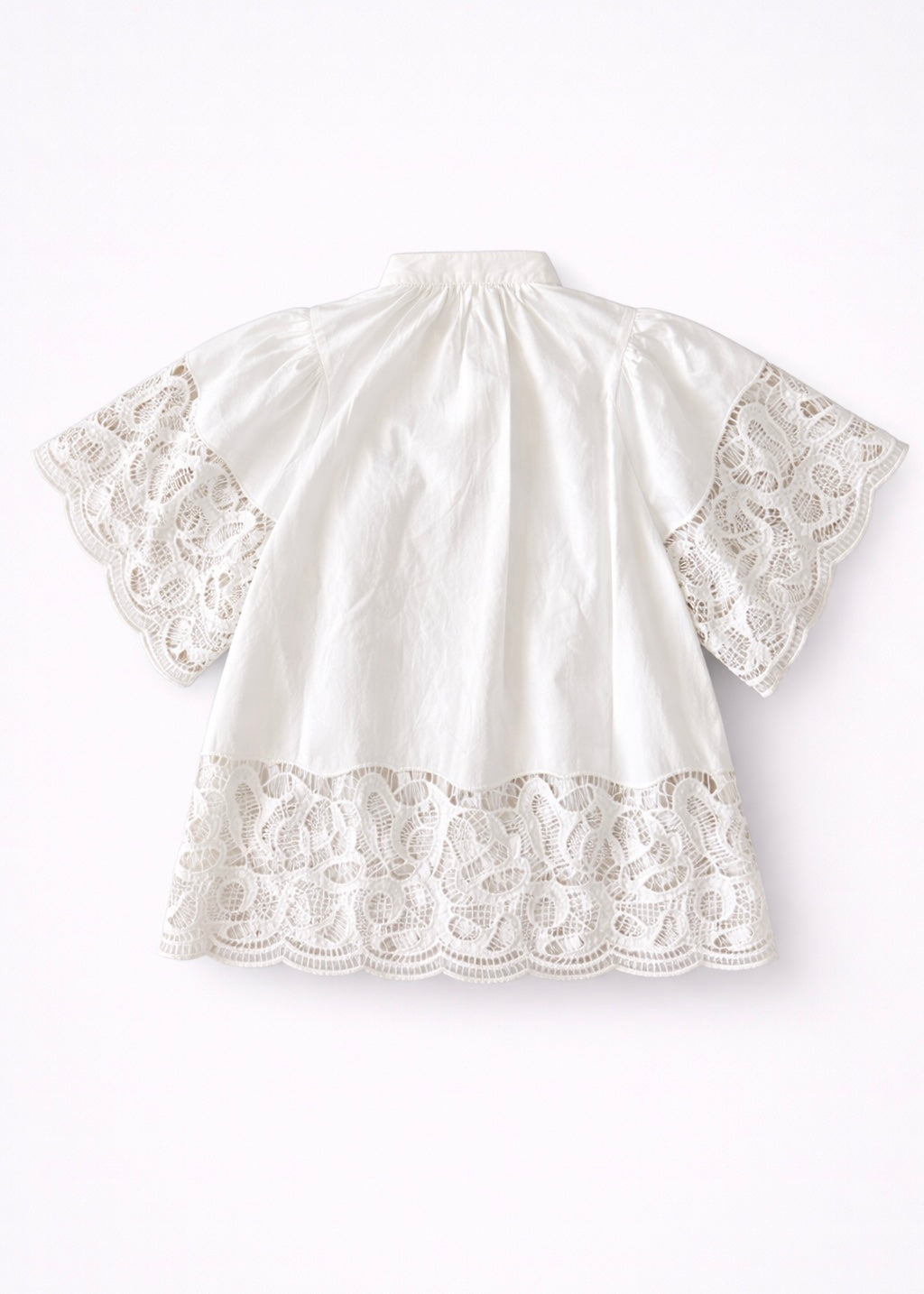 Bluse mit Sangallo Spitze
