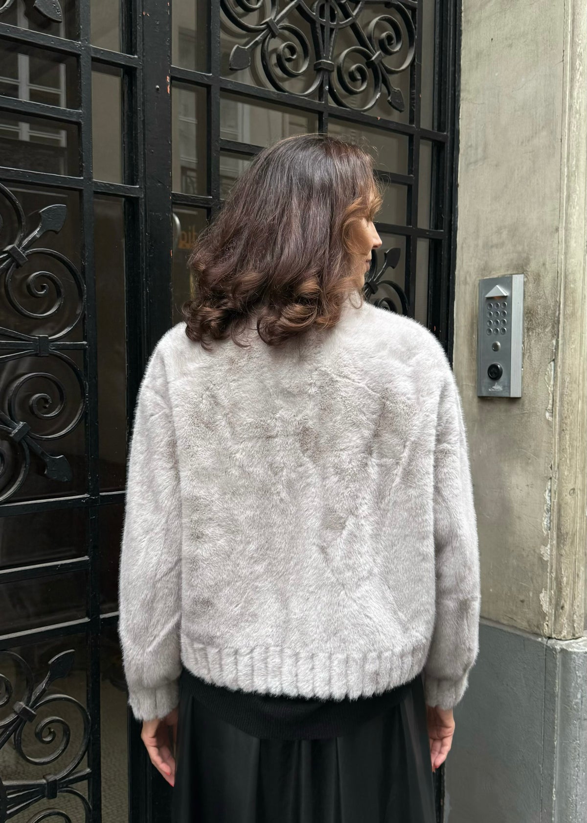 Jacke aus Fake-Fur 'Grau'