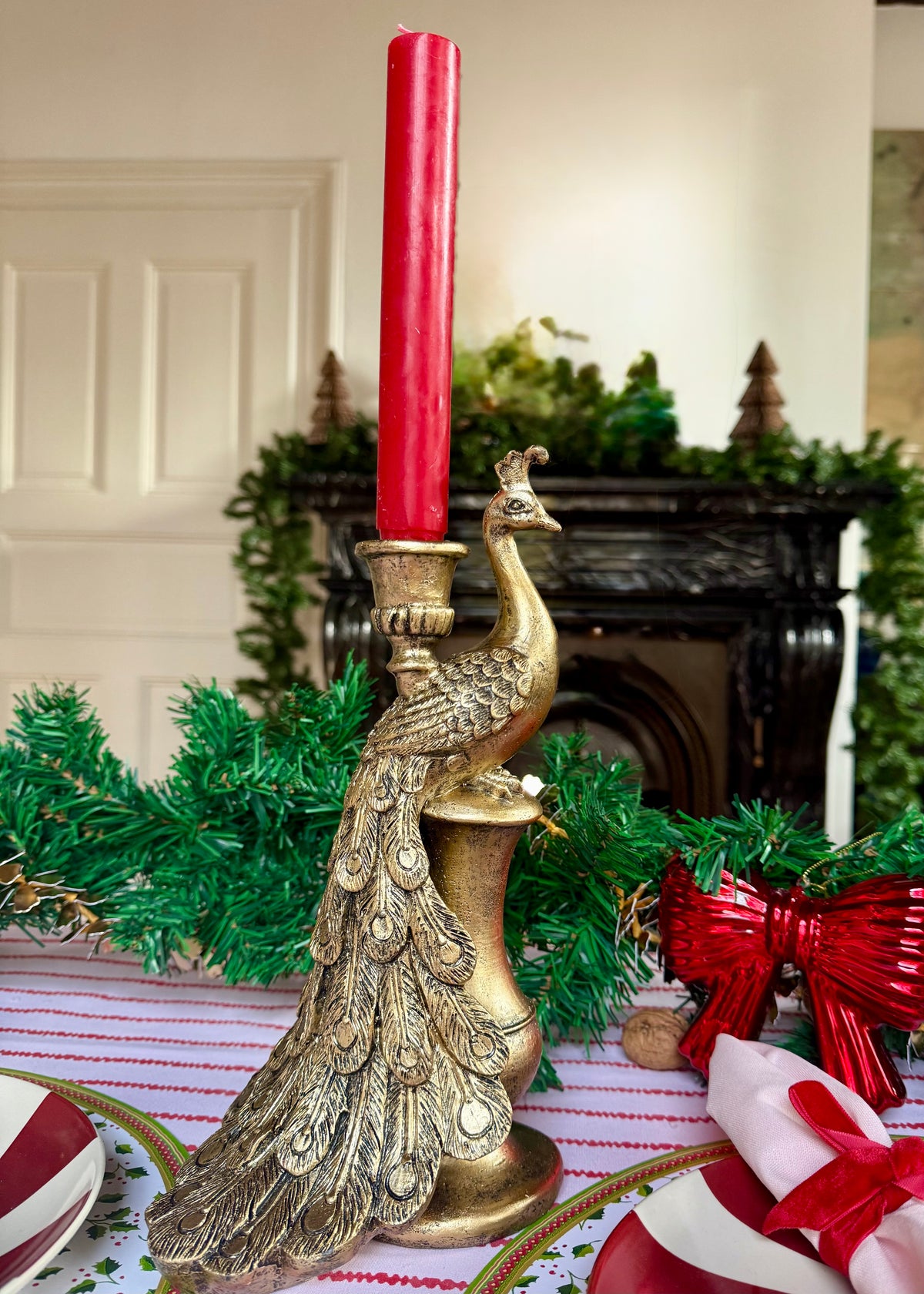 Kerzenständer Boho Pfau