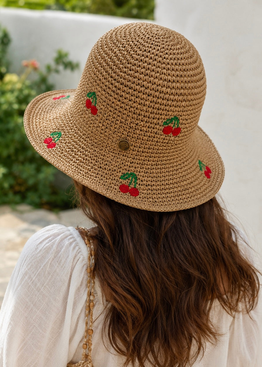 Basthut 'Kirsche' Beige