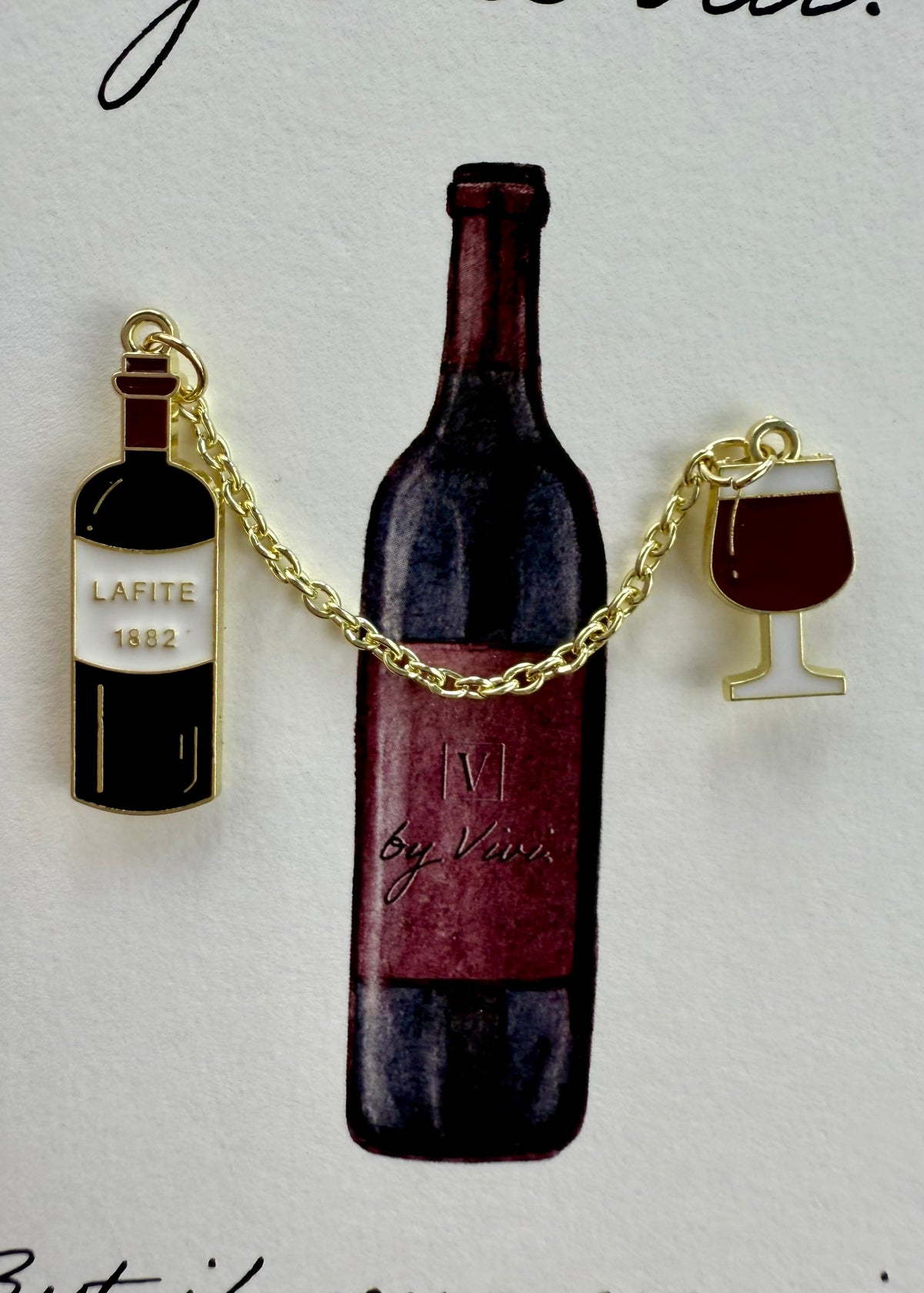 Anstecker-Karte 'Wein'