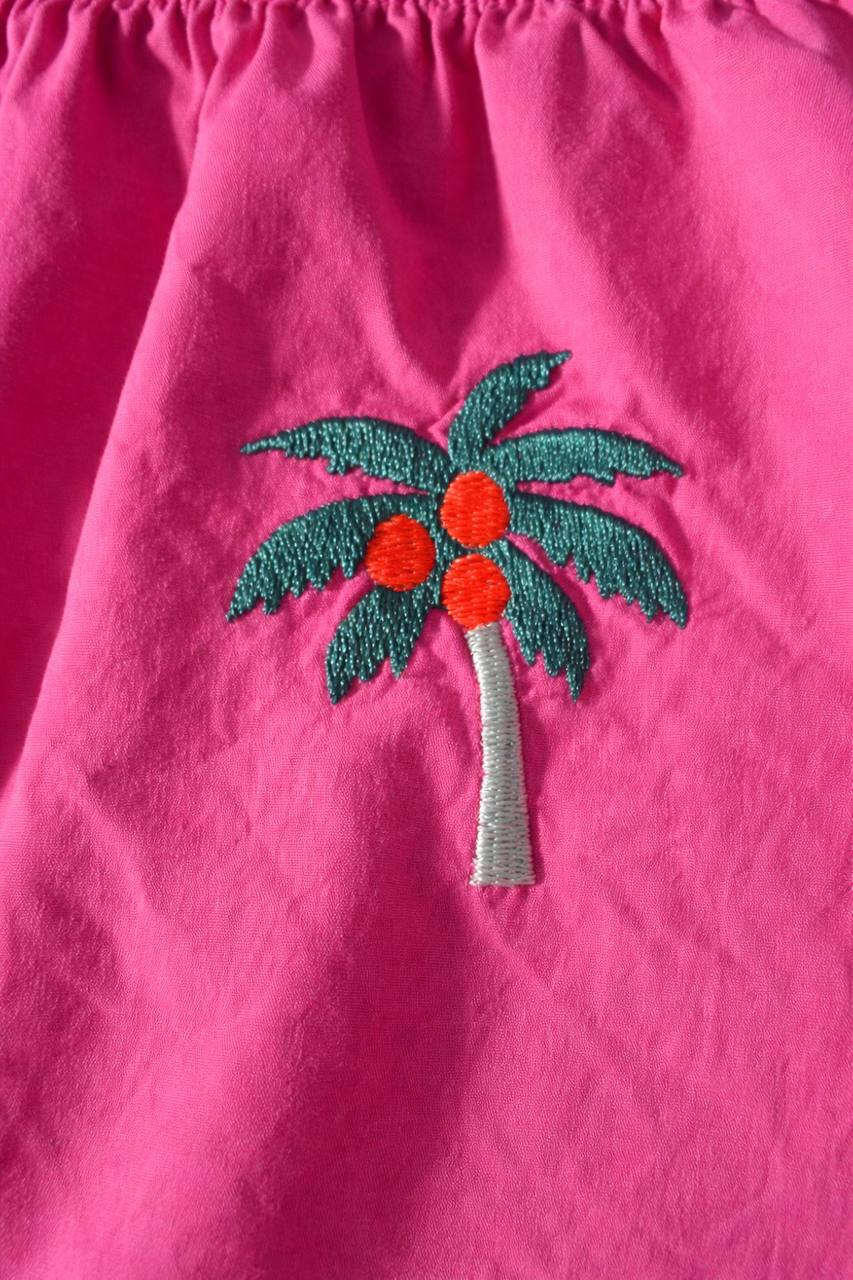 Midirock mit Stickerei 'Pink'