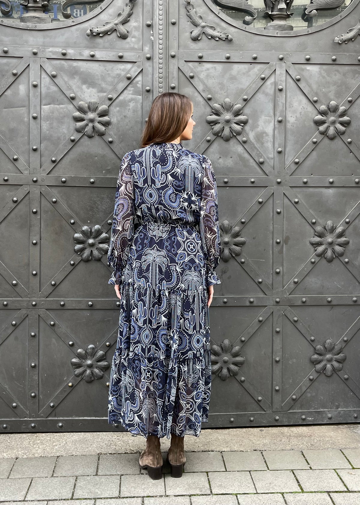 Maxi Stufenkleid 'Blau'