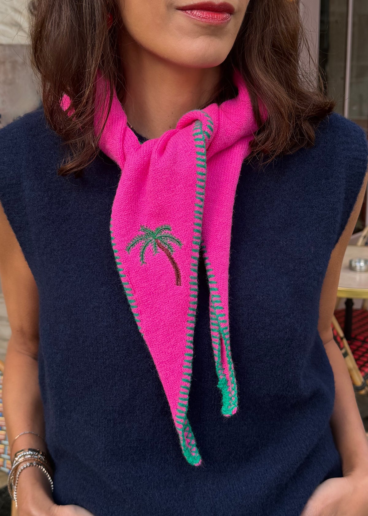 Dreieckschal Pink 'Palme'