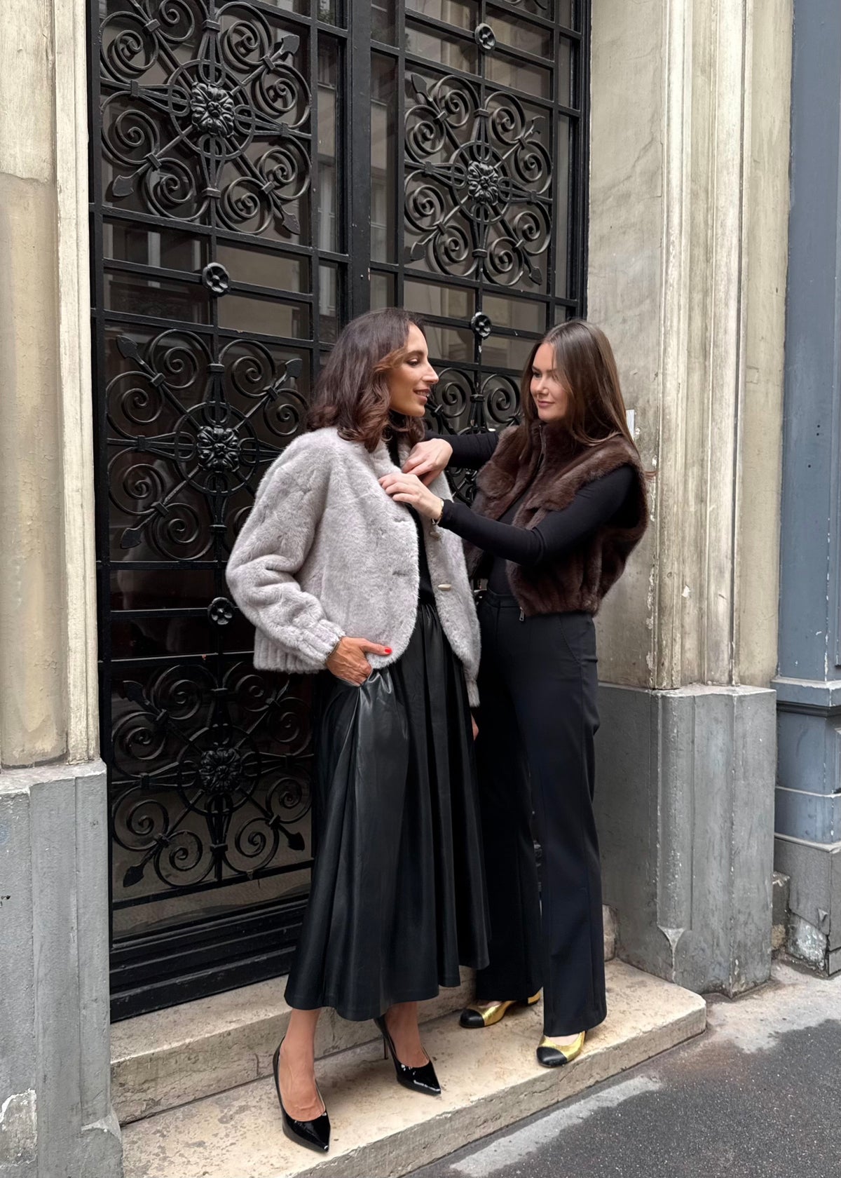 Jacke aus Fake-Fur 'Grau'