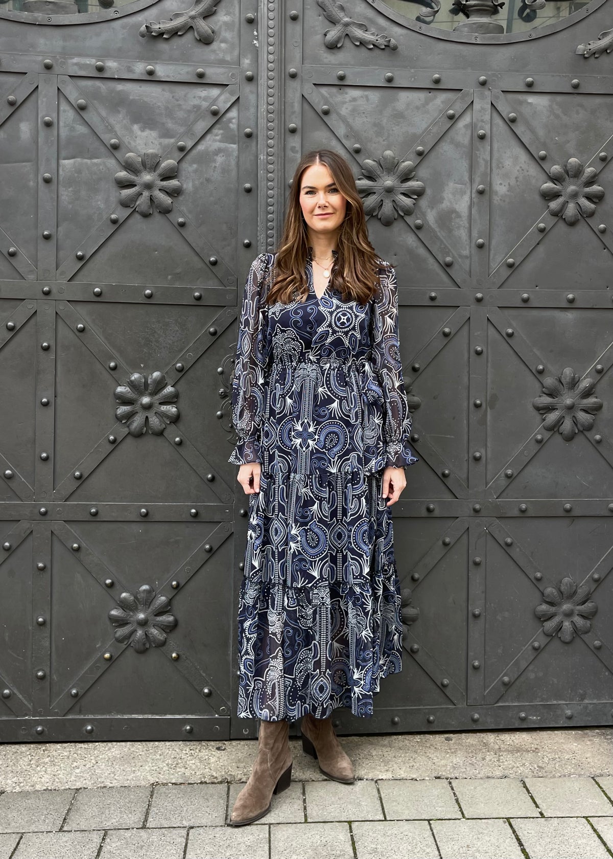 Maxi Stufenkleid 'Blau'