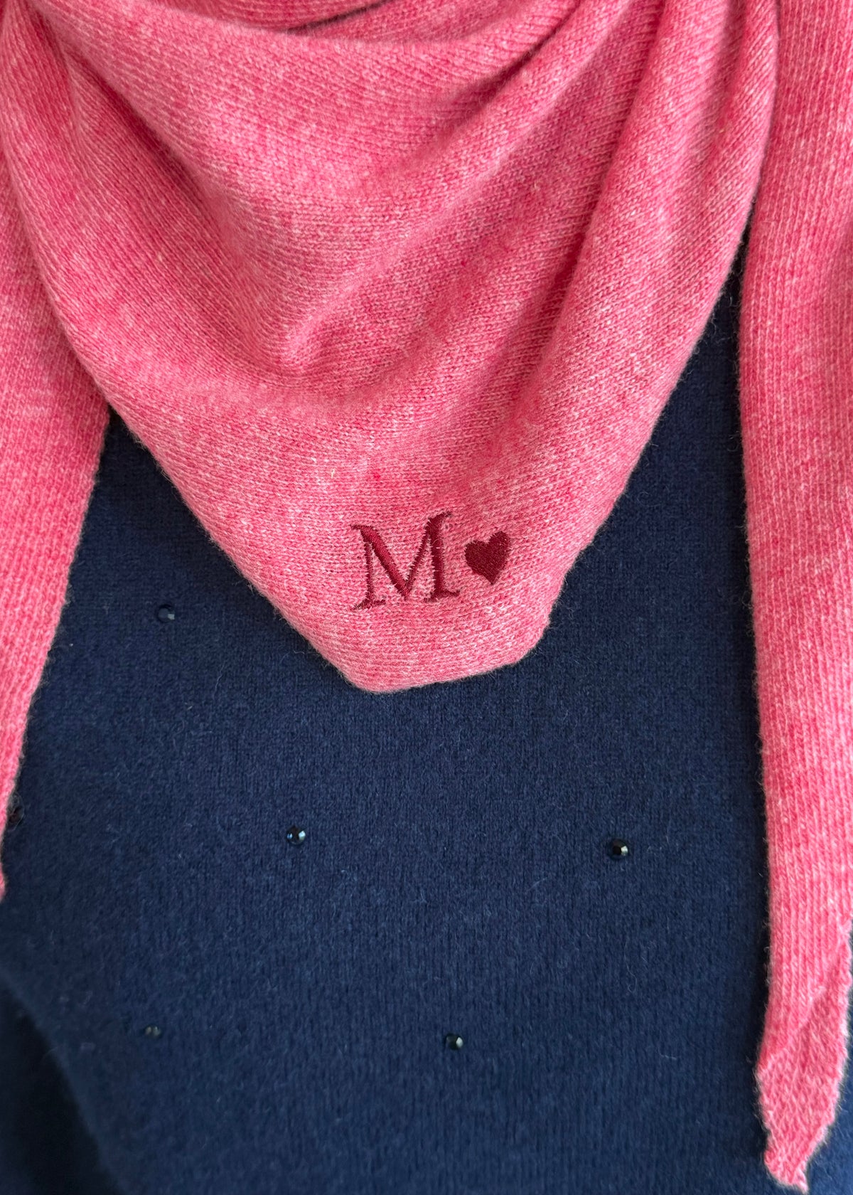 Dreiecksschal Rosa personalisiert