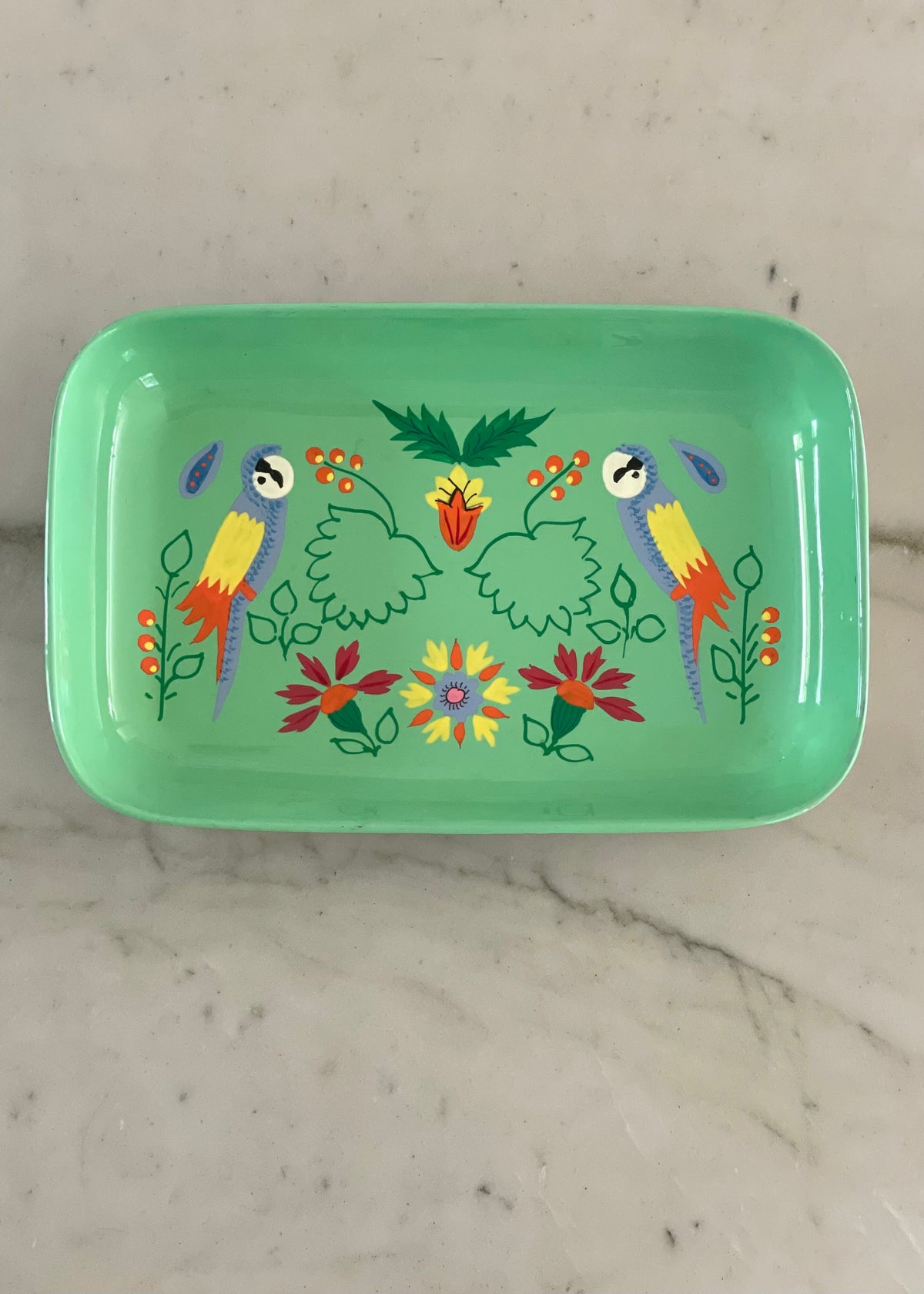 Tablett 'Papagei' Hellgrün