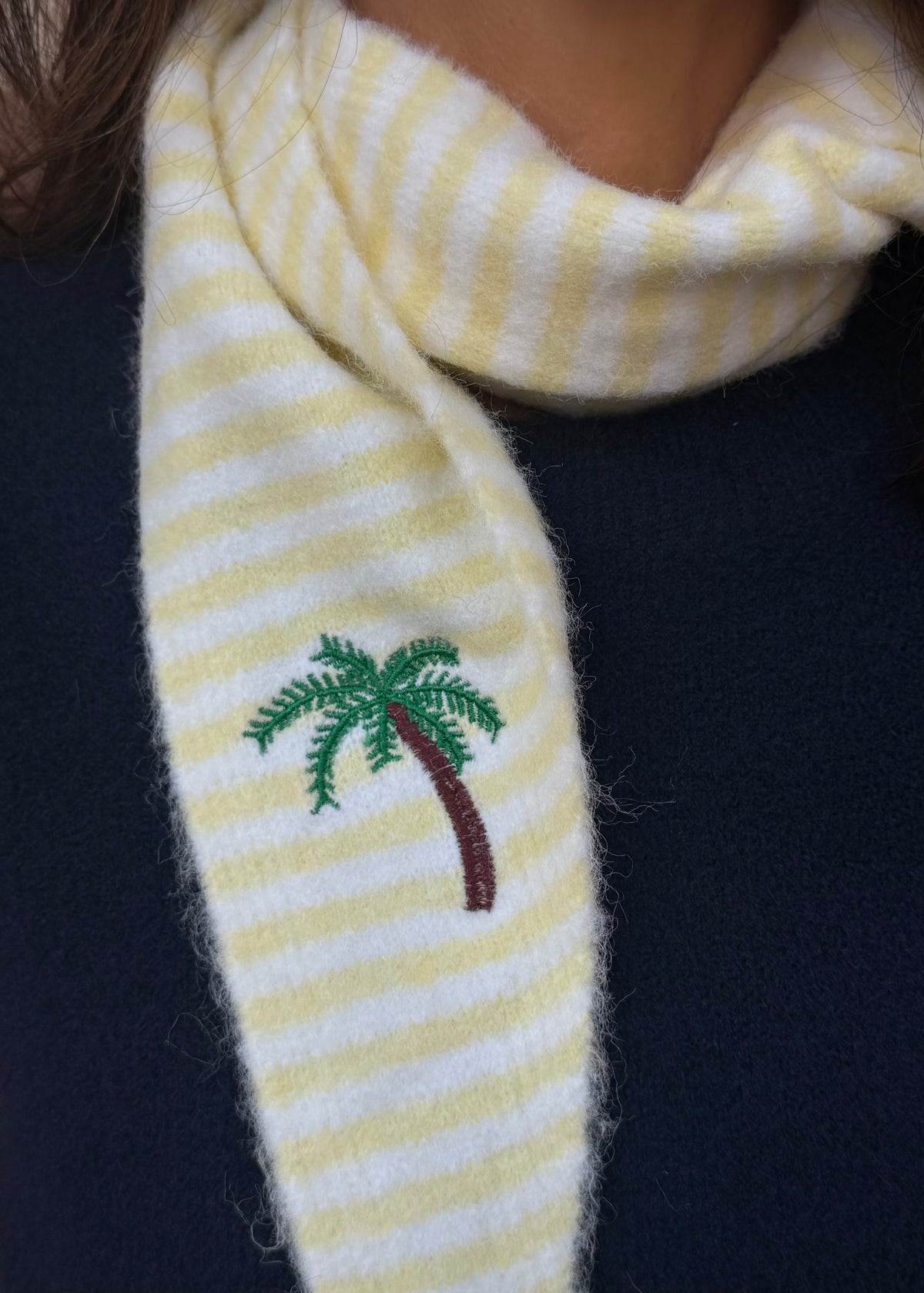 Dreieckschal Gelb/Weiß 'Palme'