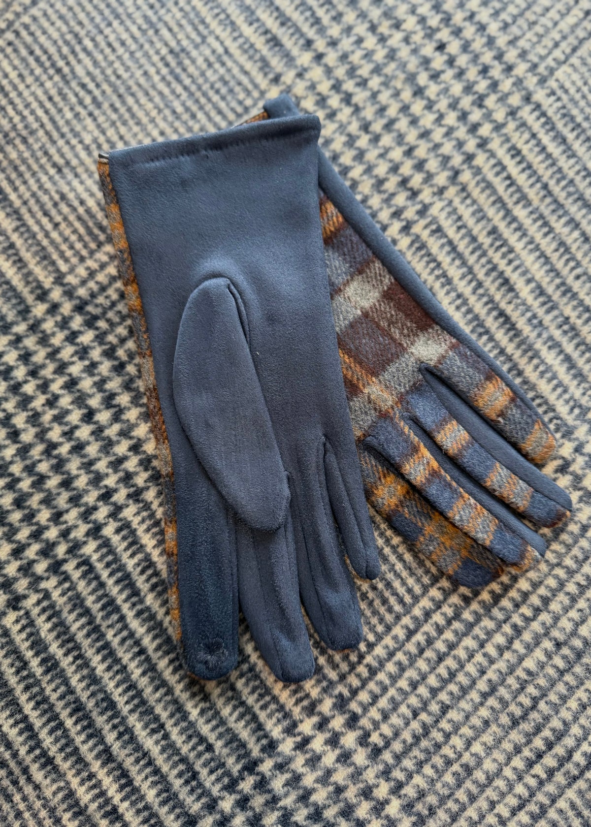 Handschuhe 'Karo' Blau