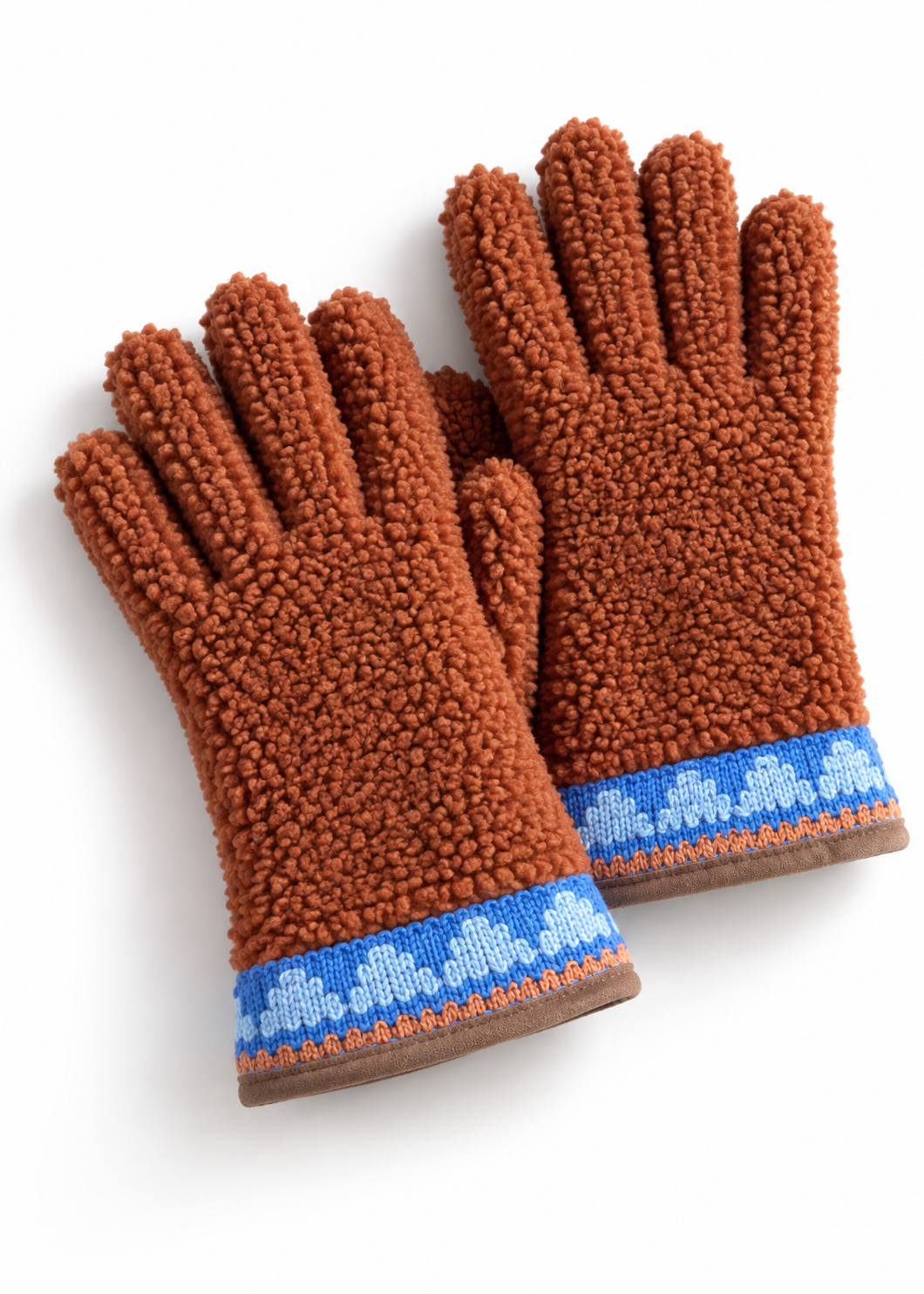 Handschuhe 'Teddyfell' Braun