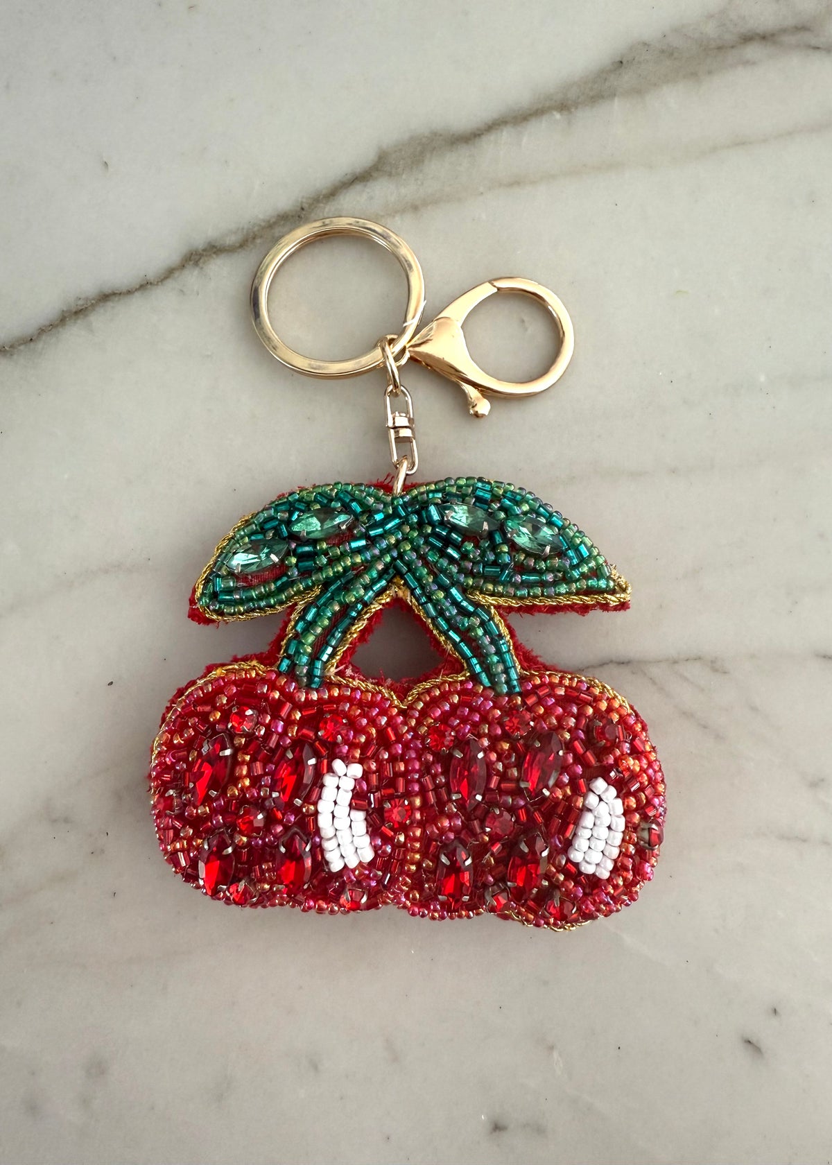 Schlüsselanhänger aus Samt 'Kirsche'