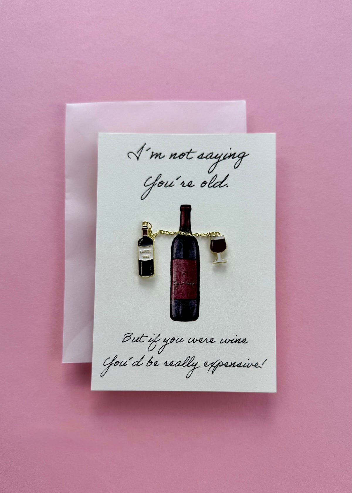 Anstecker-Karte 'Wein'