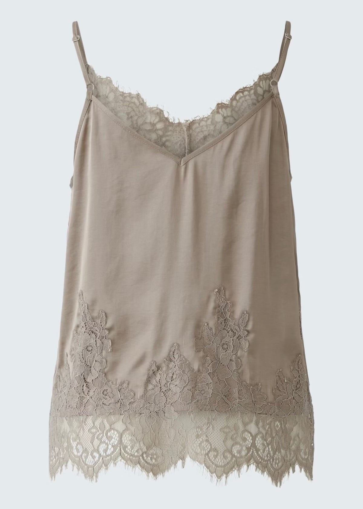Trägertop mit Spitze 'Taupe'