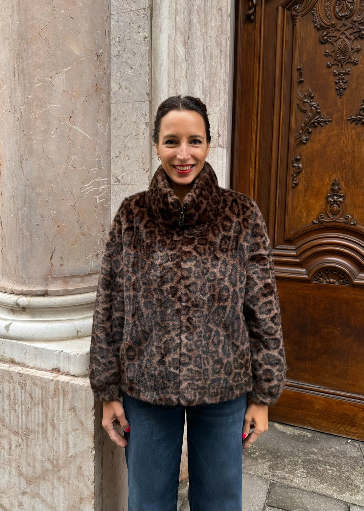 Jacke aus Fake-Fur 'Leo'