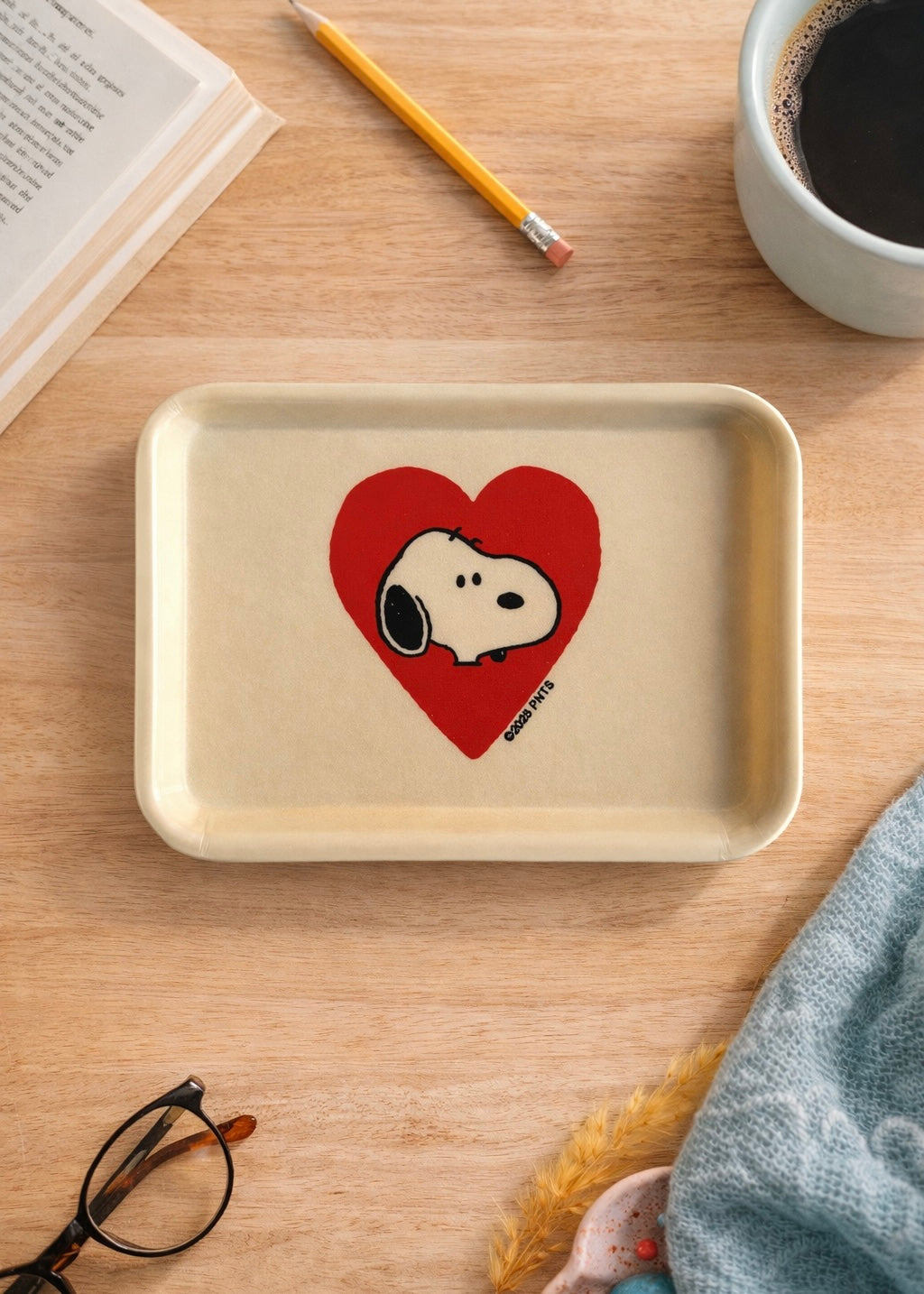 Tablett 'Snoopy' Herz