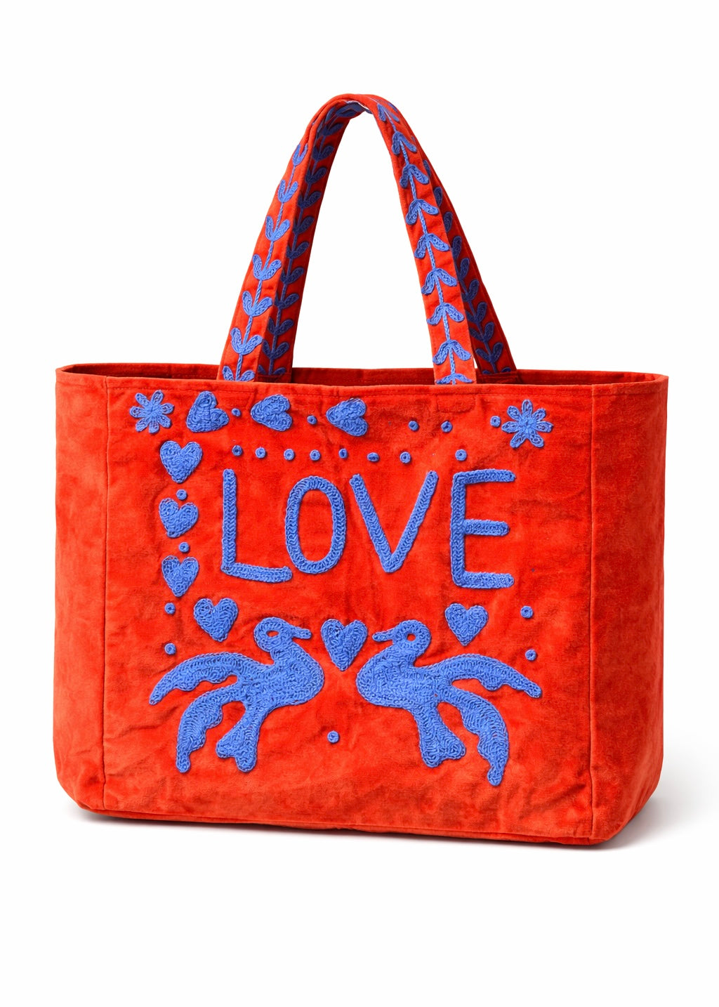 Boho-Shopper aus Samt 'Orange'