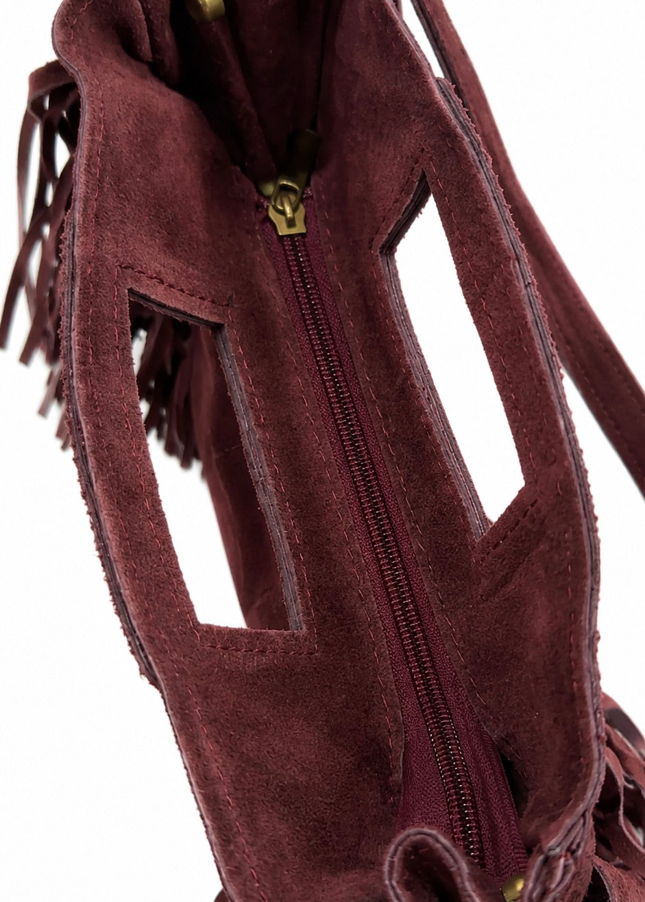 Ledertasche mit Fransen