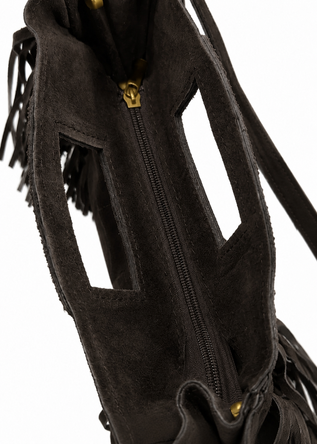 Ledertasche mit Fransen 'Braun'