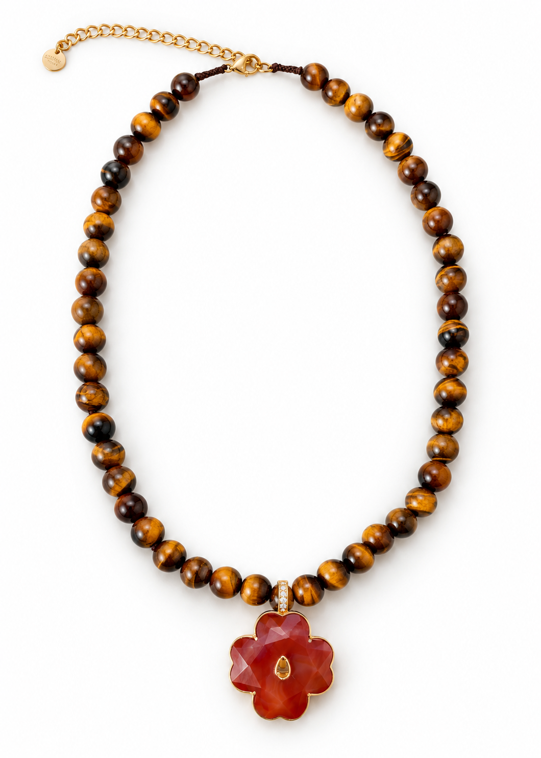 Kette 'Kleeblatt' Tigerauge