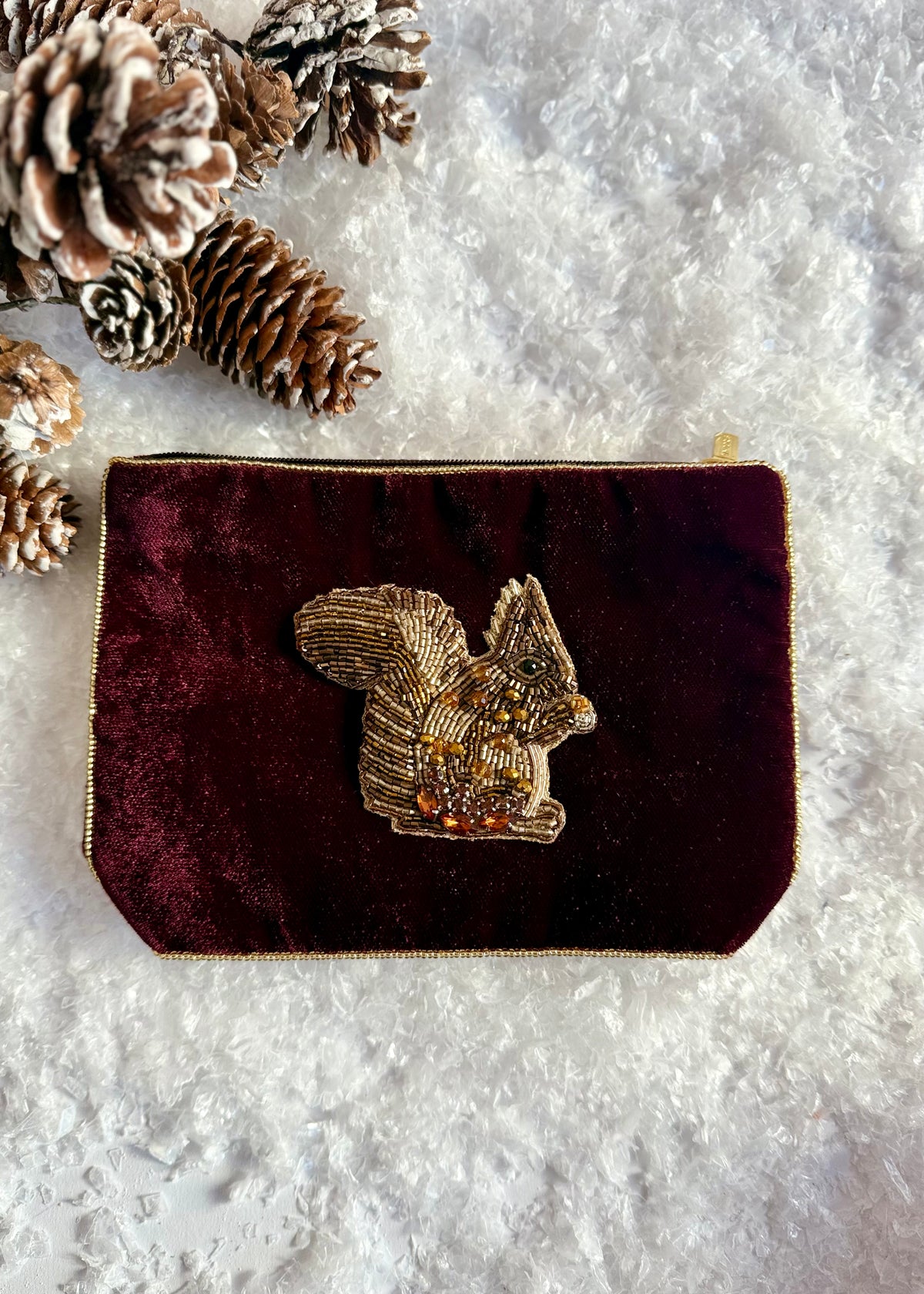 Kosmetiktasche Samt Eichhörnchen