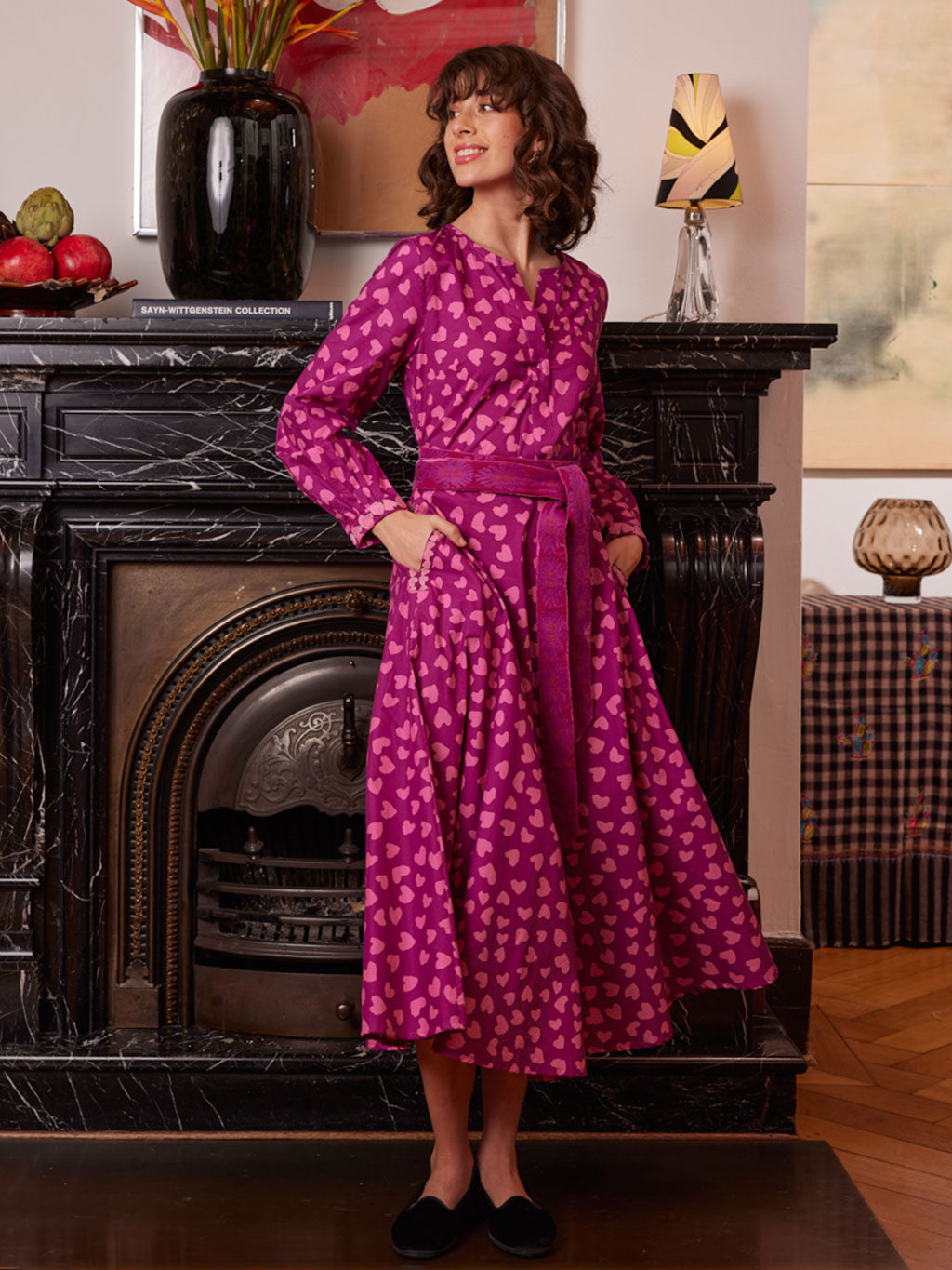 Azurite Dress Hearts Purple / Pink