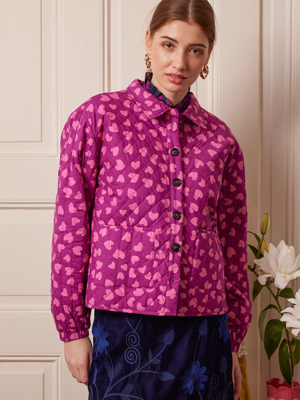 Clove Jacket Hearts Black Royal Blue