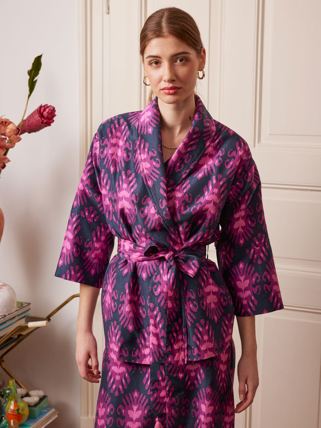 Nutmeg Jacket Ikat Navy Purple