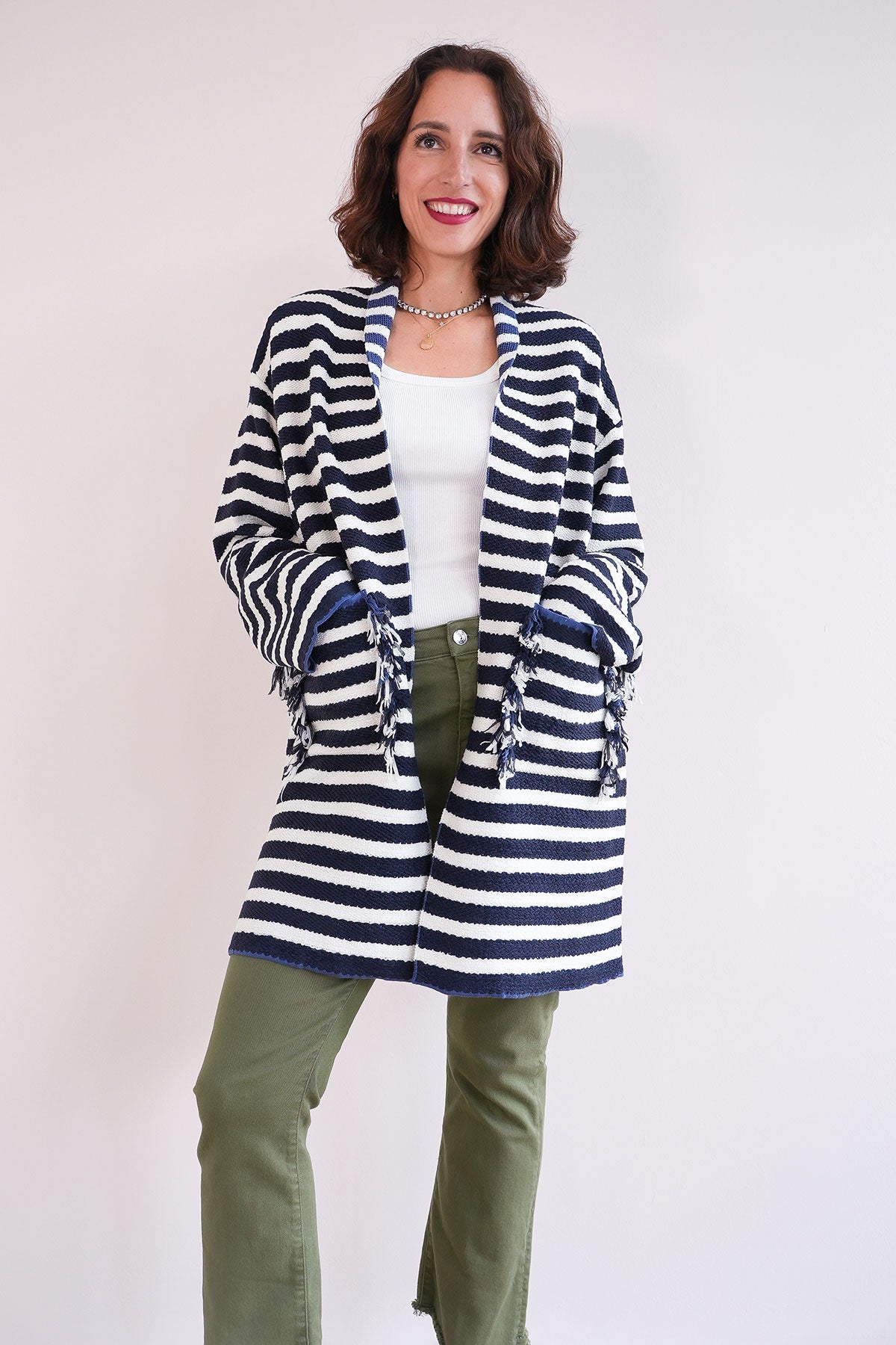 Exklusiver Fransen-Cardigan