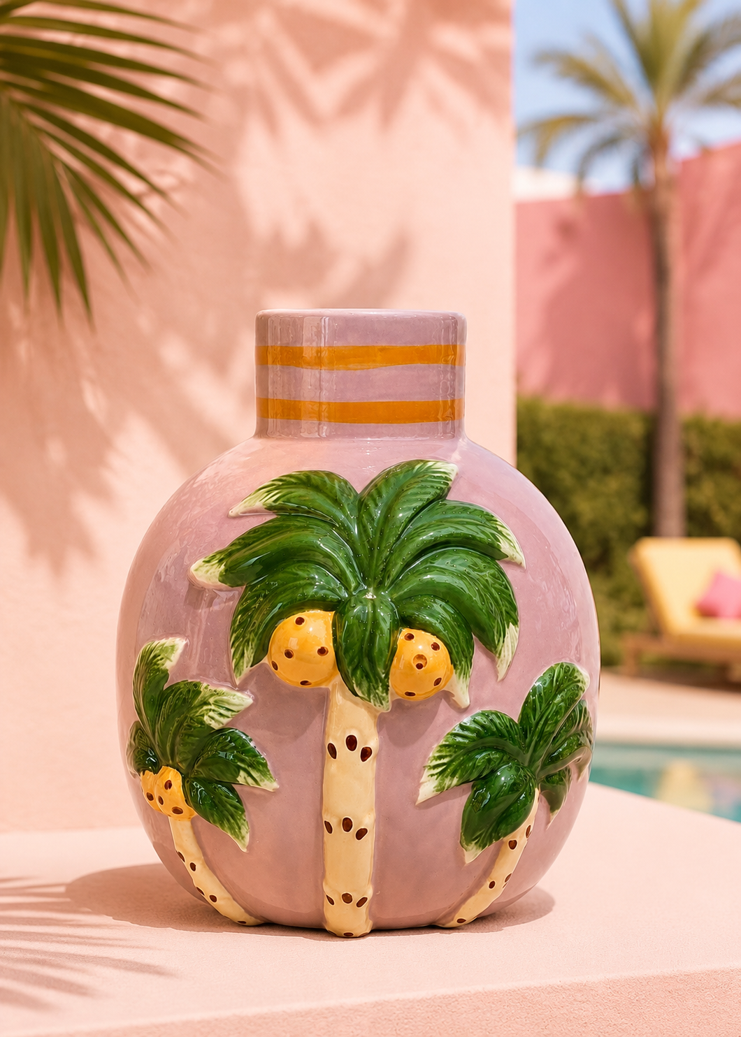 Keramik Vase S 'Palmen'
