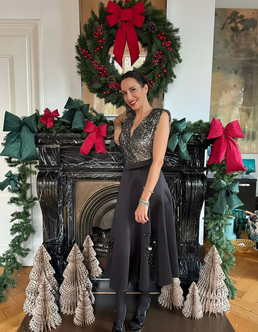 Body mit Pailetten 'Silber'