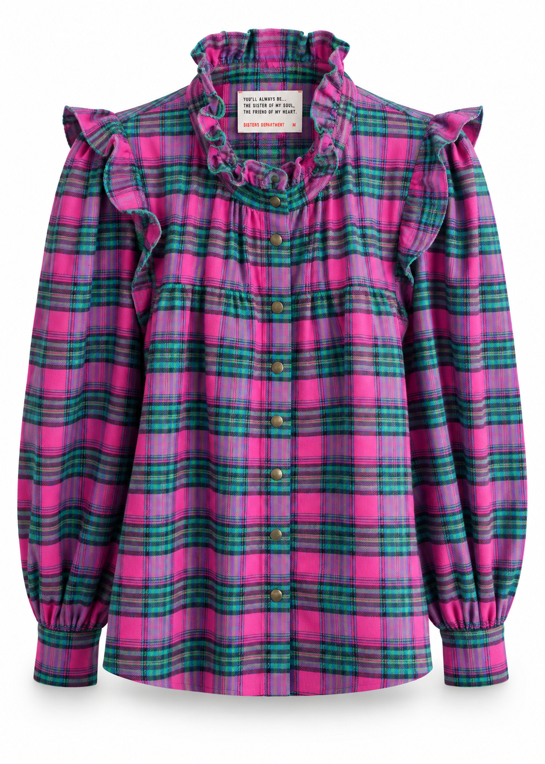 Bluse mit Volant 'Check'