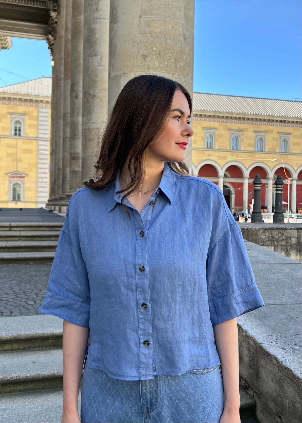 Leinenbluse &#39;Blau&#39;