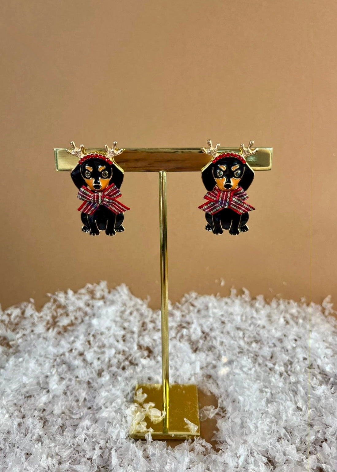 Funny Ohrringe X-Mas 'Dackel-Schleife'