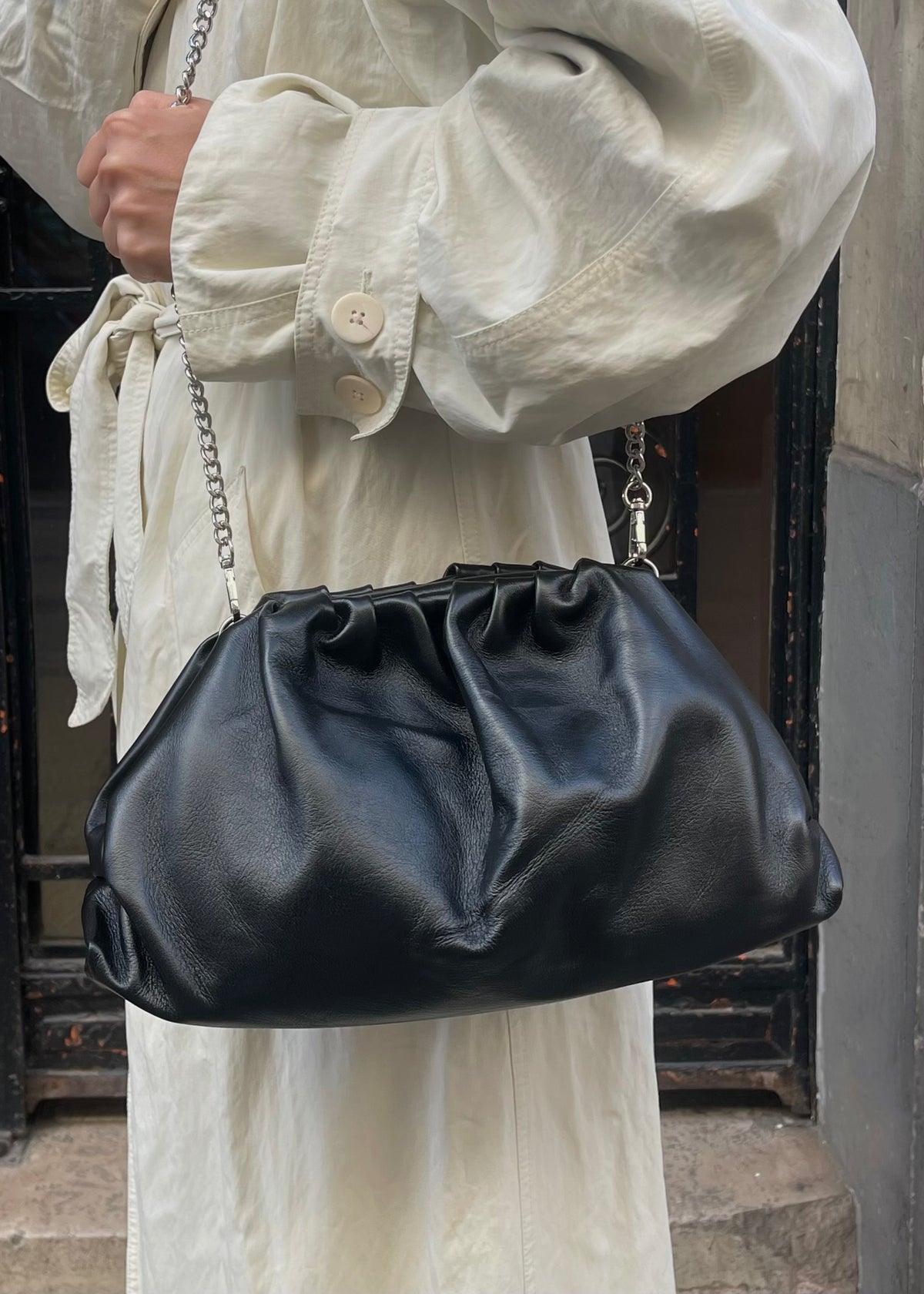 Clutch aus Leder &#39;Schwarz&#39;
