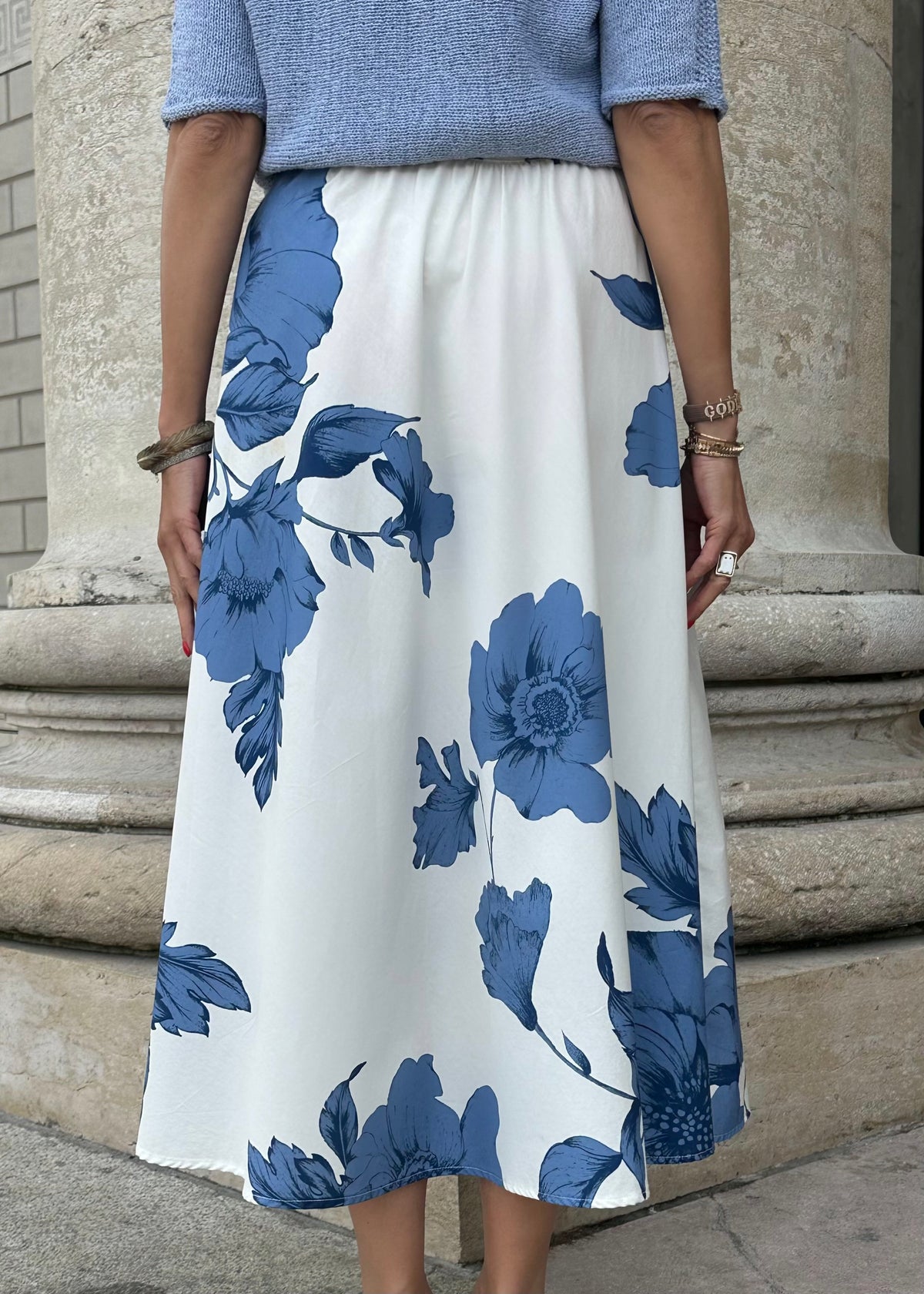 Maxirock &#39;Flower&#39; blau