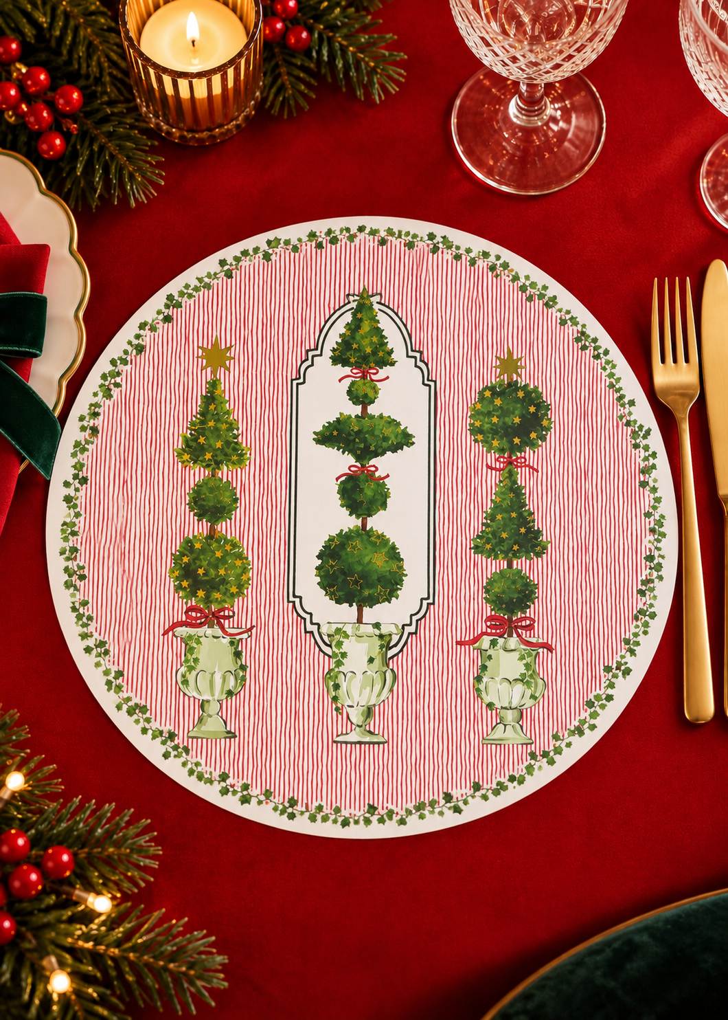Tischsets Rund 'X-Mas & Stripes'