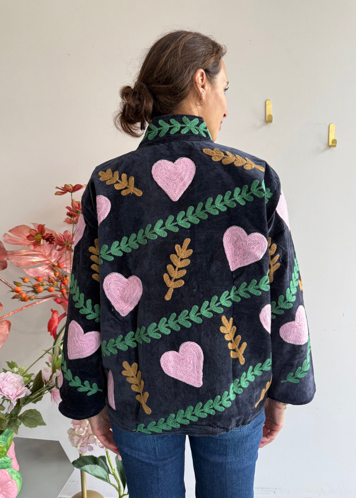 Bohojacke aus Samt &#39;Schwarz&#39;