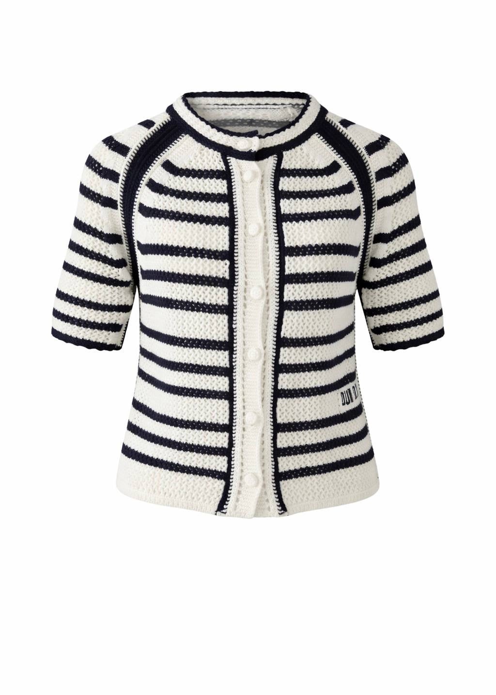 Strickjacke 'Navy-Weiß'