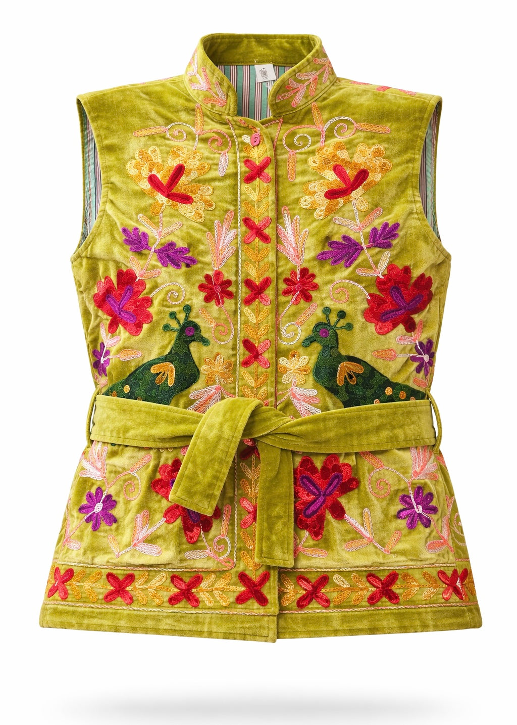 Bohoweste aus Samt 'Lime'