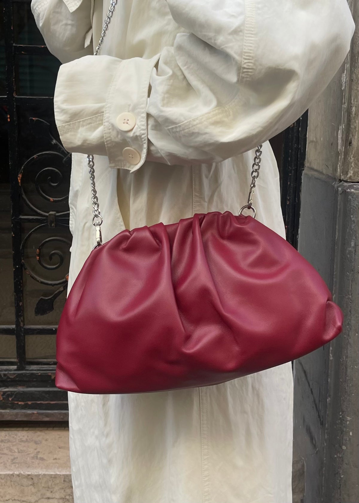 Clutch aus Leder &#39;Bordeaux&#39;