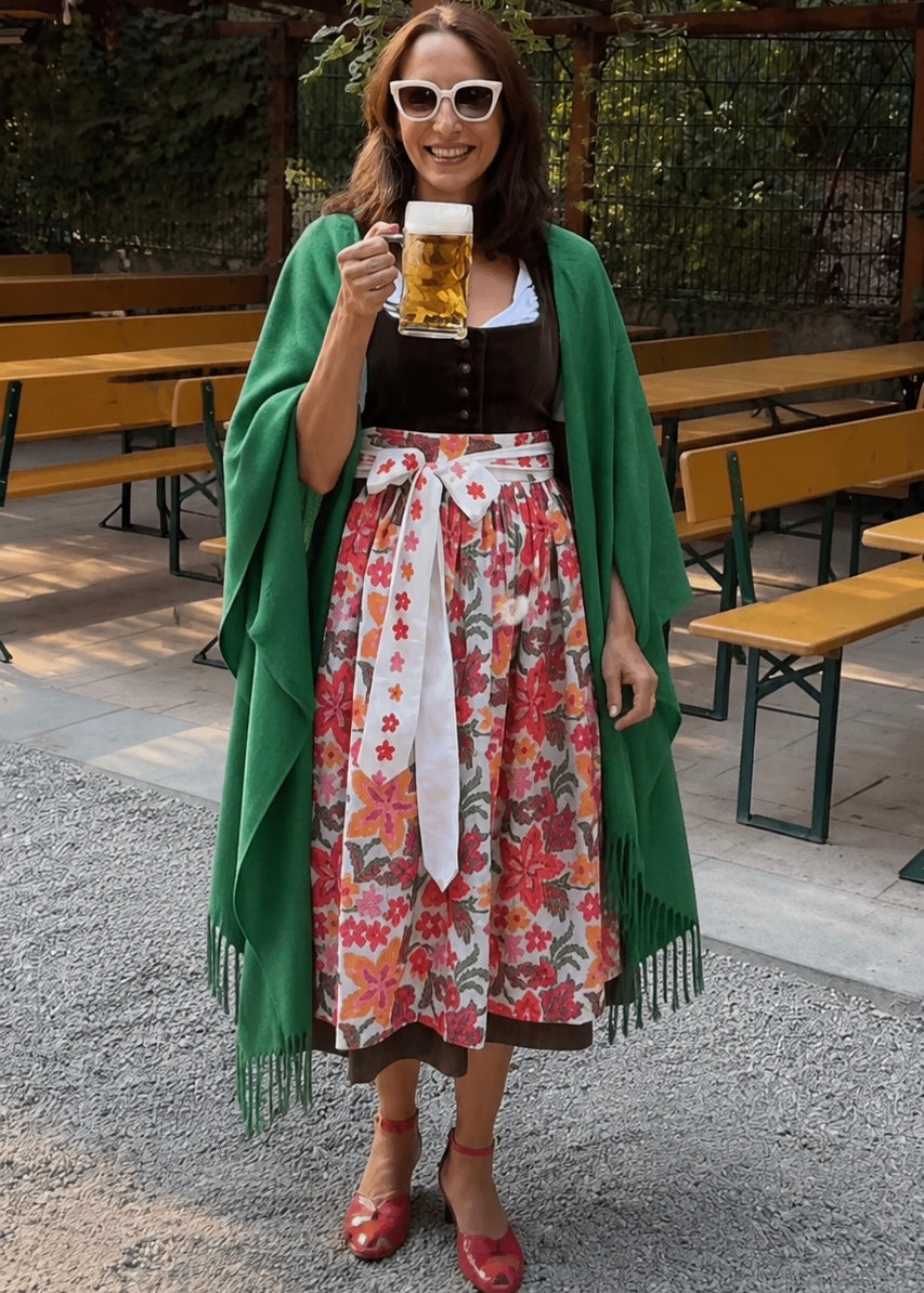 Cape mit Fransen 'Braun'