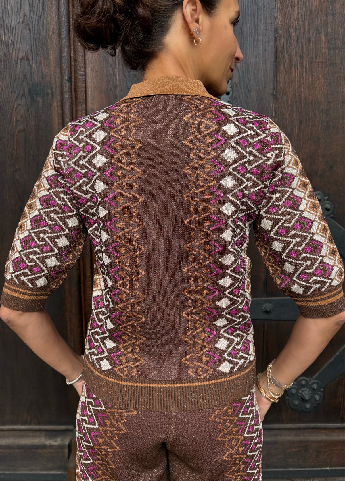 Polo-Top mit Lurex