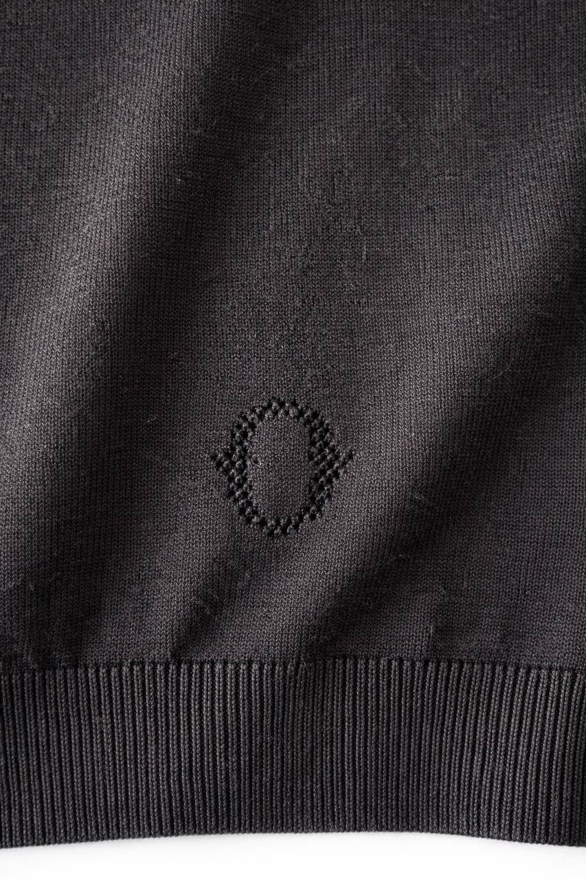 Strick-Poloshirt mit Perlen 'Schwarz'